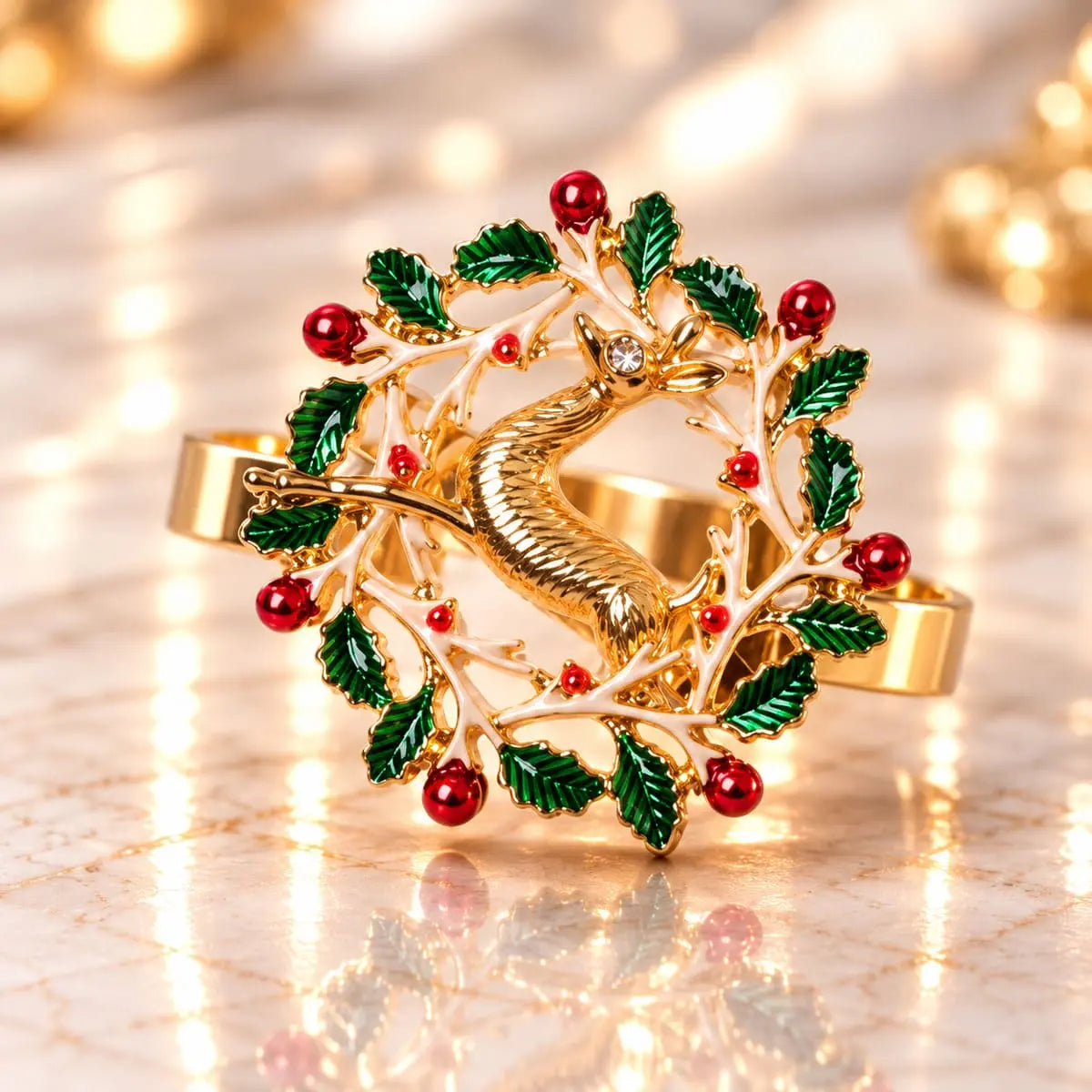 Rond de serviette de Noël – Lot de 4