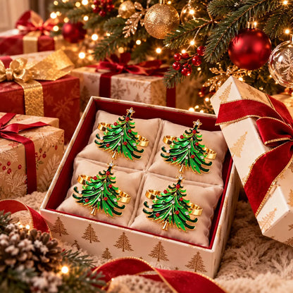 Rond de serviette de Noël – Lot de 4