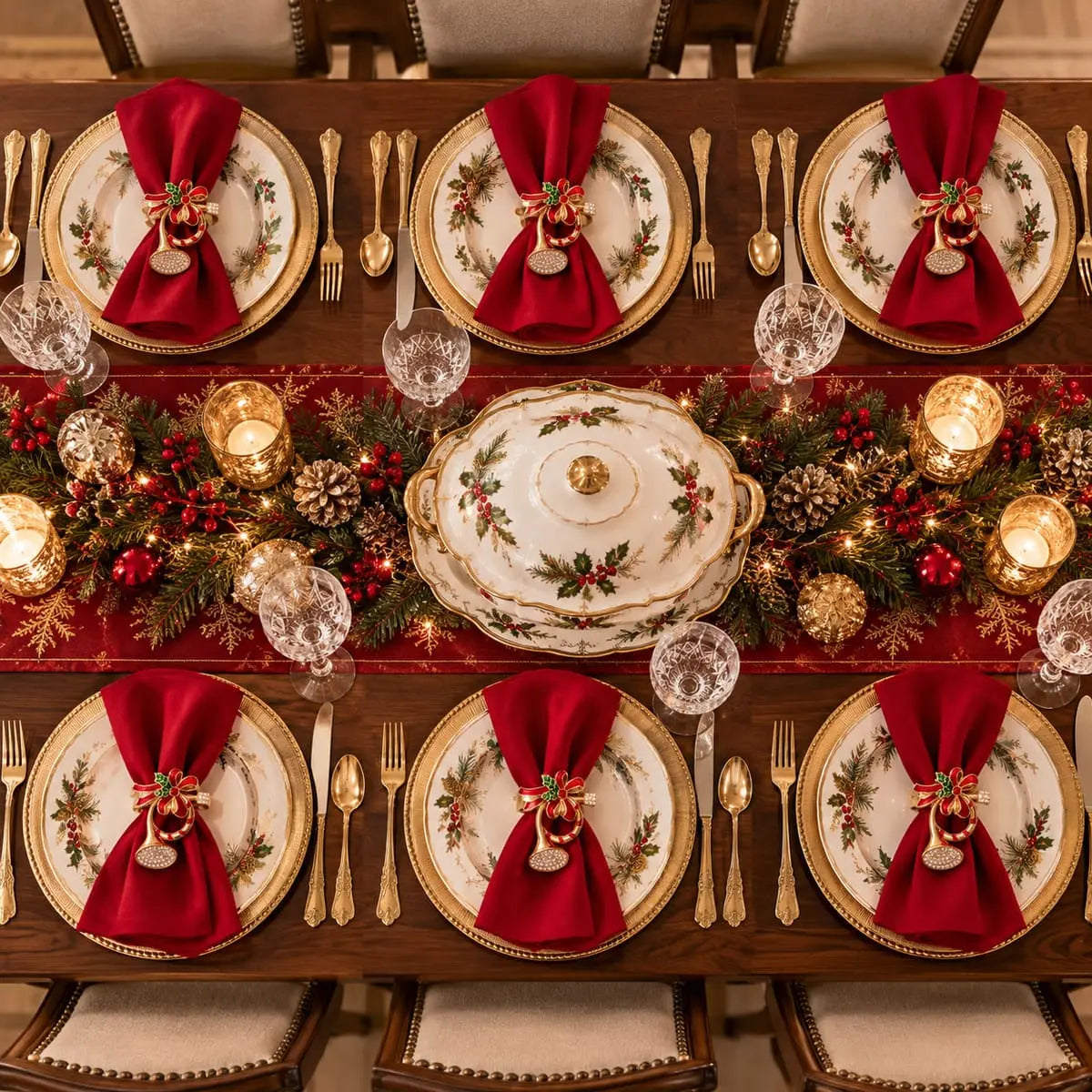 Rond de serviette de Noël – Lot de 4