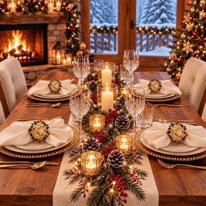 Rond de serviette de Noël – Lot de 4