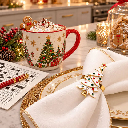 Rond de serviette de Noël – Lot de 4