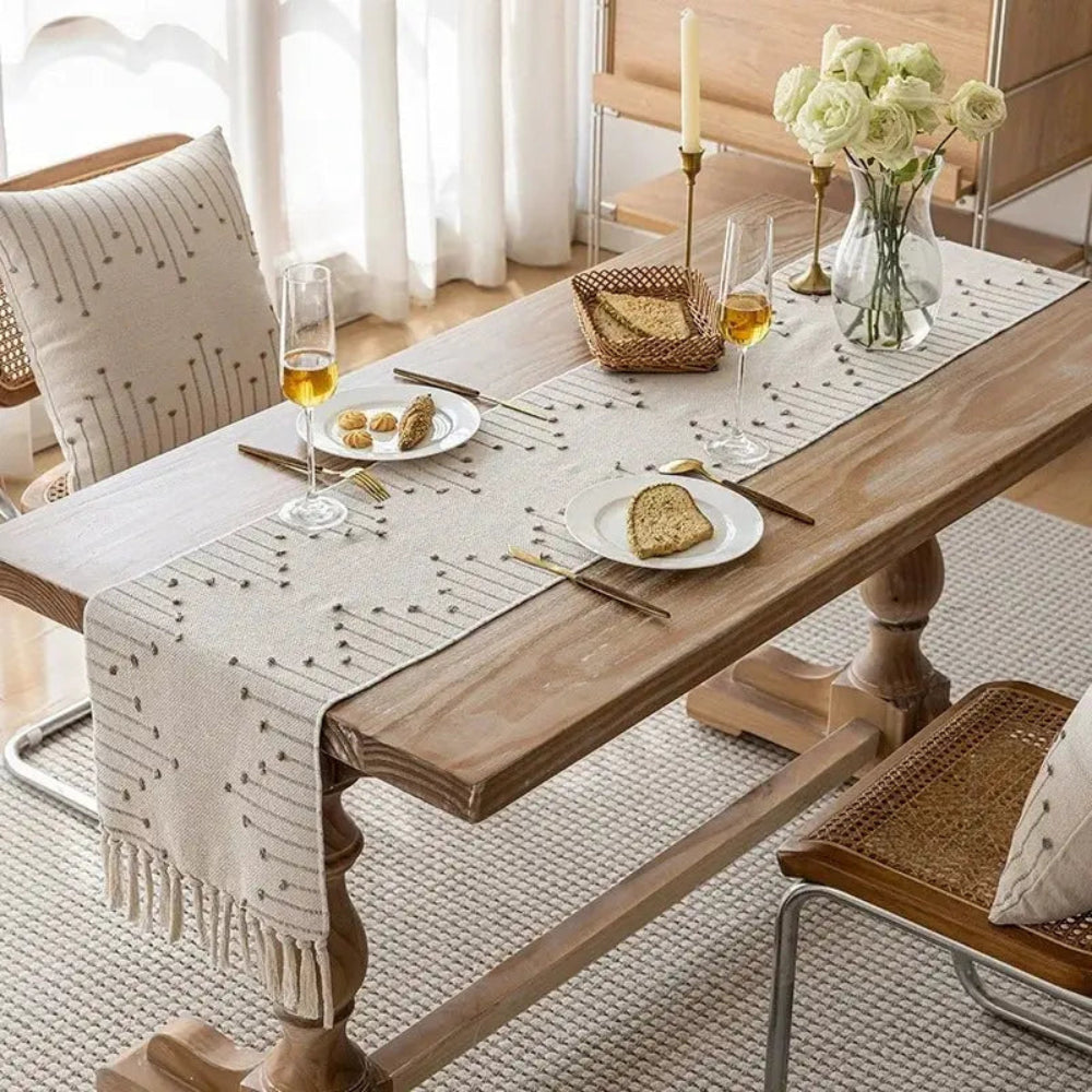 Chemin de table rustique en coton | RustikCharm